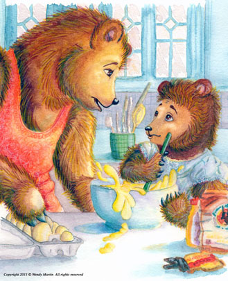 cooking with mamma childrens book illustration