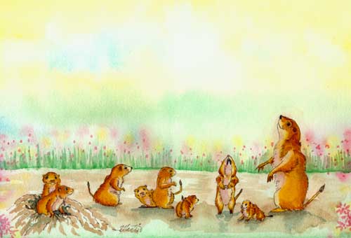 prairie dogs illustration by wendy martin