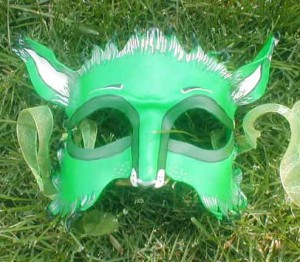 Green Fox Spirit half mask