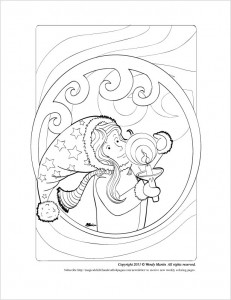 candle walk coloring page copyright 2011 Wendy Martin