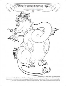 free dragon coloring page by wendy martin