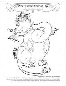 free dragon coloring page by wendy martin