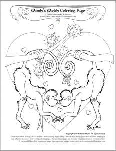 love monkeys coloring page