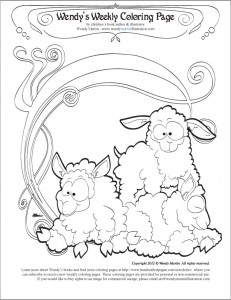 free coloring page of sheep