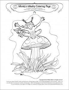 brownie on a toadstool Free Coloring Pages