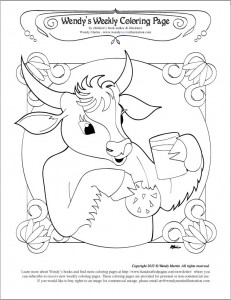 May milk moon coloring page by Wendy Martin