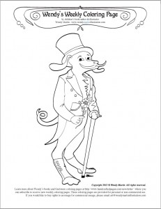 dapper dog coloring page