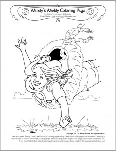 Tire Swing coloring page by wendy martin