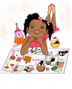 color girl with map