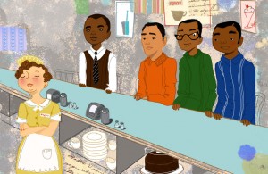 fixed color lunch counter