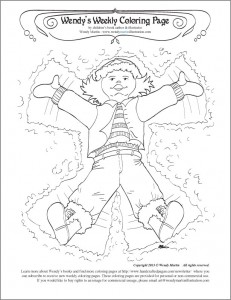 snow angel coloring page