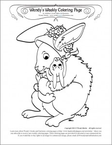 mothers day bunny coloring page