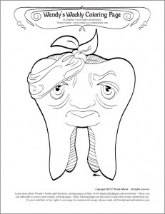 toothache coloring page