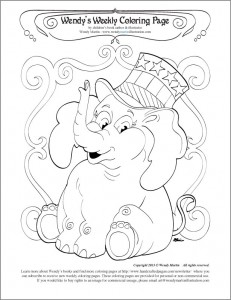 patriotic elephant coloring page