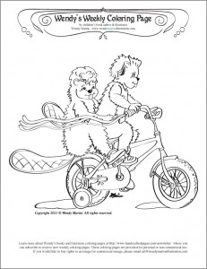 beaverbicyclecoloringpage