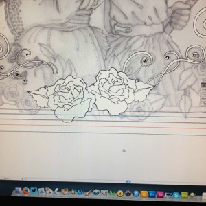 inking in Adobe Illustrator rose layers