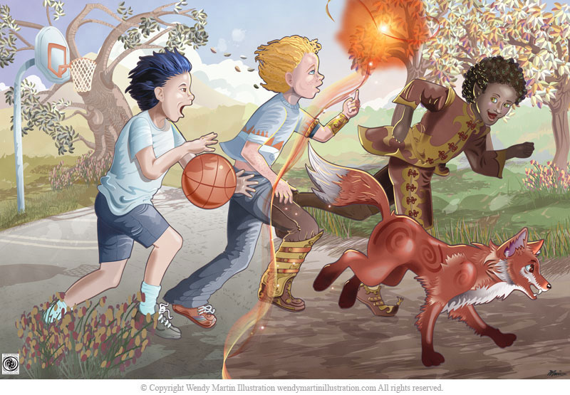Basketball Court Portal book illustration