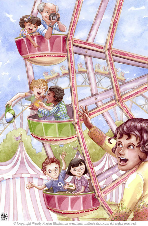 Ferris Wheel Midway book illustration